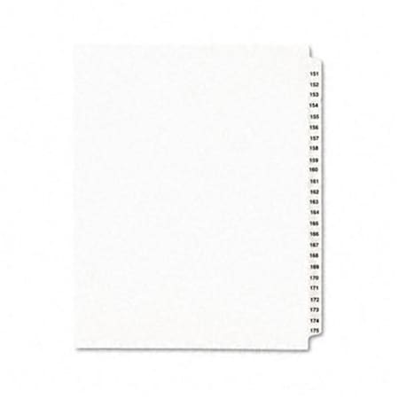 The Workstation Style Legal Side Tab Divider- Title: 151-175- Letter- White- 1 Set TH38970